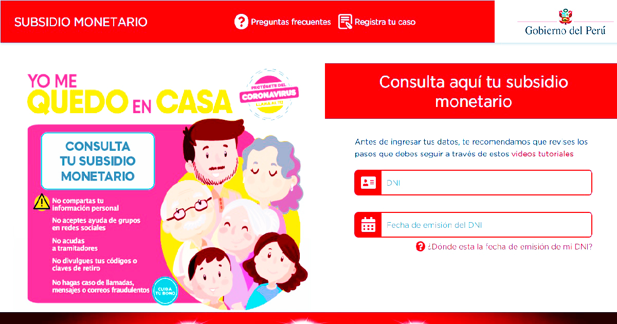 Consultar bono yo me quedo en casa 2021