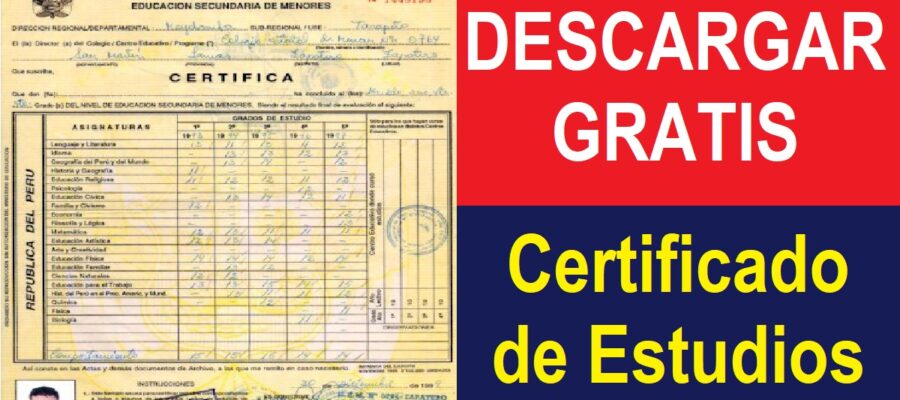 Descargar Gratis Certificado de Estudios