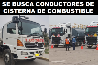 SE BUSCA CONDUCTORES DE CISTERNA DE COMBUSTIBLE