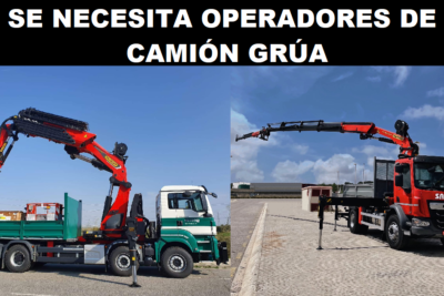 SE NECESITA OPERADORES DE CAMIÓN GRÚA