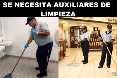 SE NECESITA AUXILIARES DE LIMPIEZA