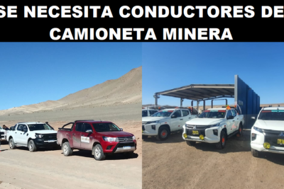 SE NECESITA CONDUCTORES DE CAMIONETA MINERA