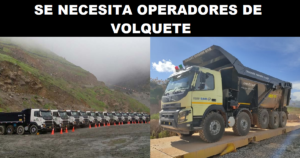 SE NECESITA OPERADORES DE VOLQUETE